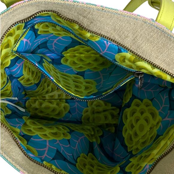 Amy Butler for Kalencom Harper Tote - Turquoise, Pink, and Lime Green - Picture 5 of 9